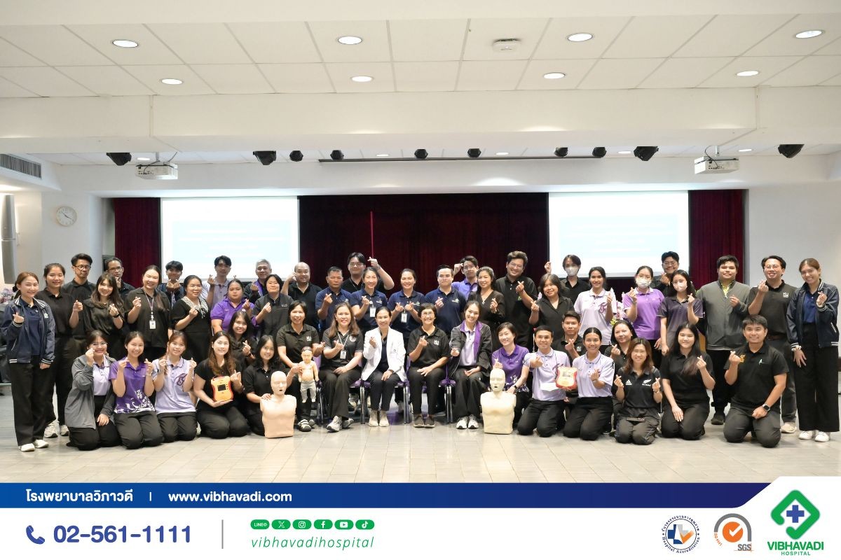โรงพยาบาลวิภาวดีจัดอบรม CPR และ AED ให้บุคลากรโรงเรียนสาธิต มก.
