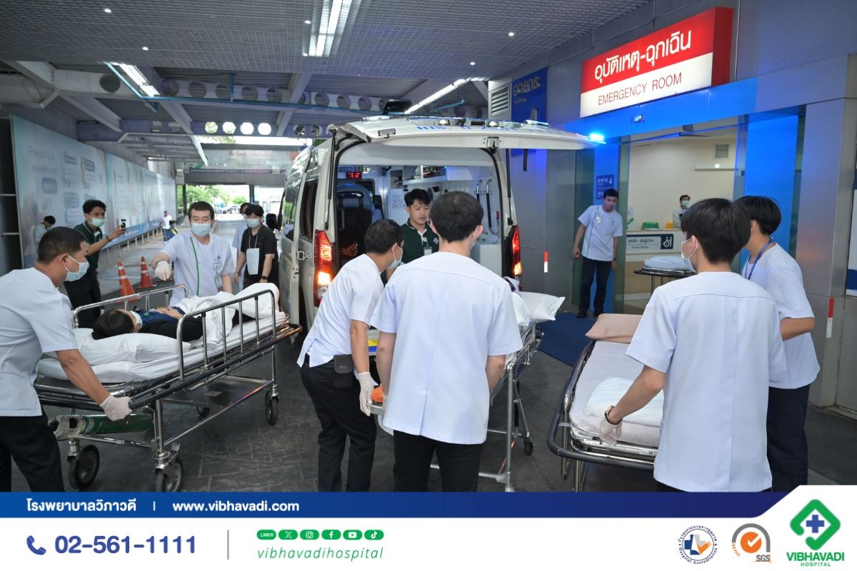 โรงพยาบาลวิภาวดีจัดฝึกซ้อม Code 0 อุบัติภัยหมู่ เตรียมพร้อมรับสถานการณ์ฉุกเฉิน