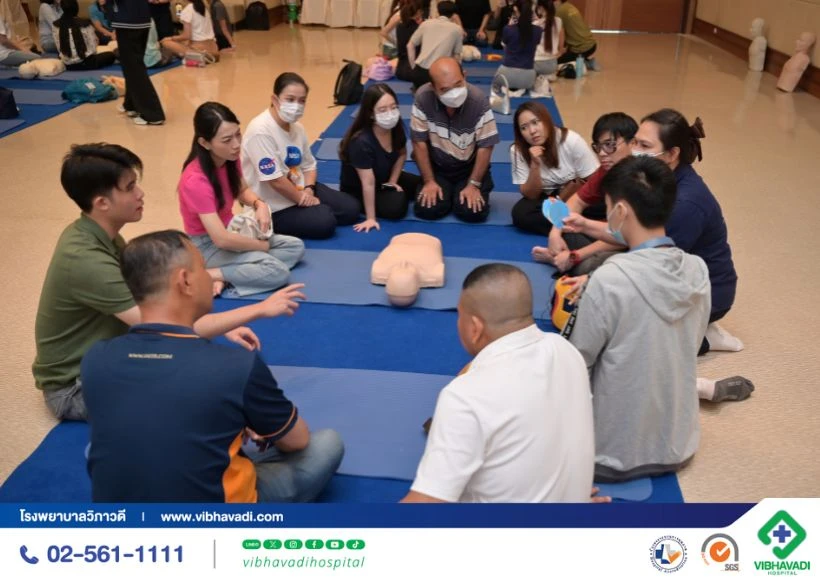 ภาพบรรยากาศงานอบรม CPR & AED การปฐมพยาบาลเบื้องต้นสำหรับประชาชน ปี 2568 รุ่นที่ 1–2