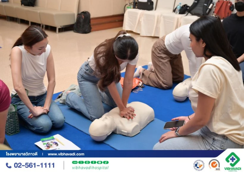 ภาพบรรยากาศงานอบรม CPR & AED การปฐมพยาบาลเบื้องต้นสำหรับประชาชน ปี 2568 รุ่นที่ 1–2