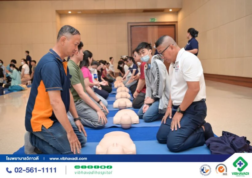 ภาพบรรยากาศงานอบรม CPR & AED การปฐมพยาบาลเบื้องต้นสำหรับประชาชน ปี 2568 รุ่นที่ 1–2