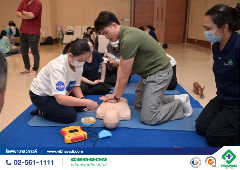 ภาพบรรยากาศงานอบรม CPR & AED การปฐมพยาบาลเบื้องต้นสำหรับประชาชน ปี 2568