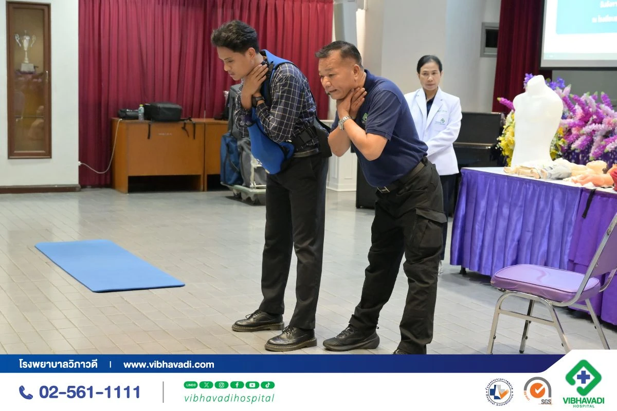โรงพยาบาลวิภาวดีจัดอบรม CPR และ AED ให้บุคลากรโรงเรียนสาธิต มก.