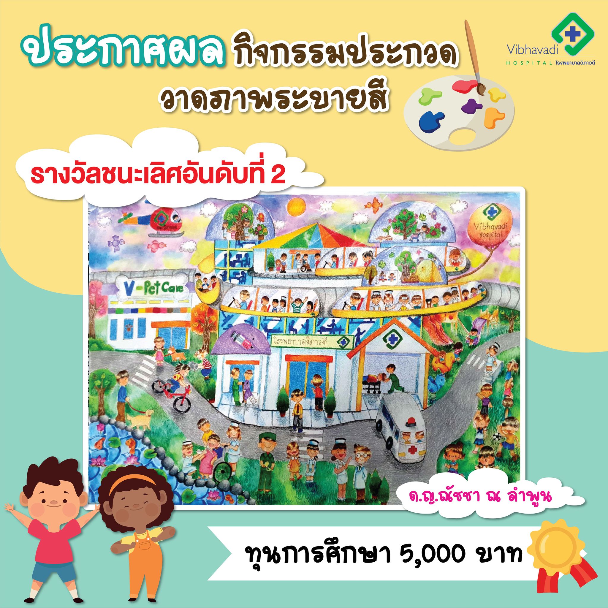 ประกาศผล กิจกรรมประกวดวาดภาพระบายสี "โรงพยาบาลวิภาวดีในฝันของหนู"
