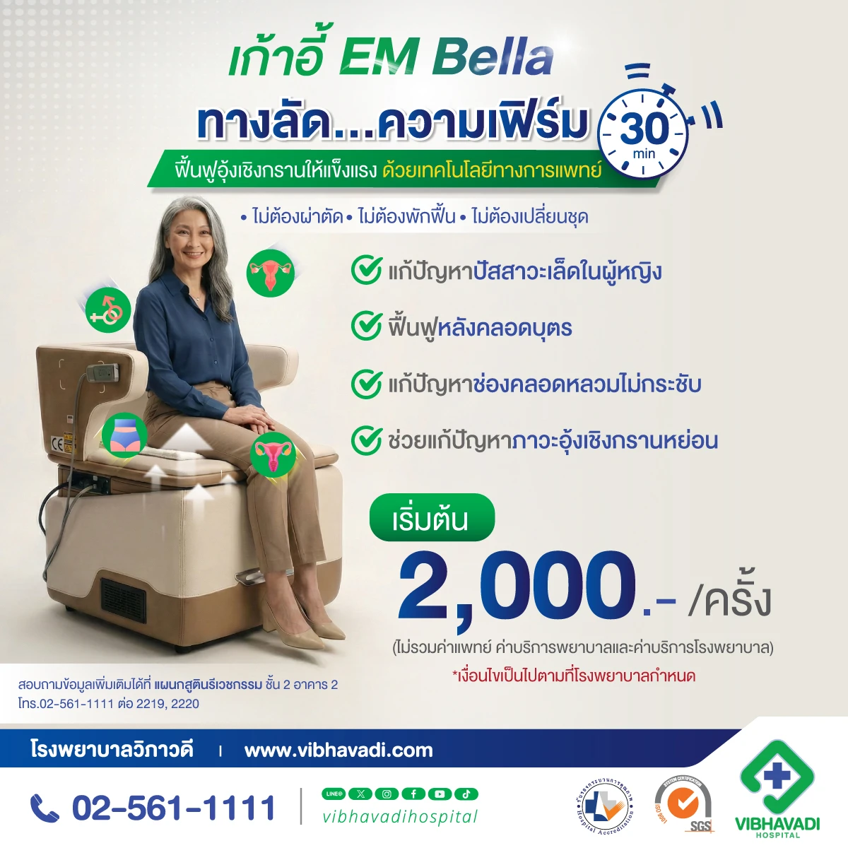 Pelvic Floor Rehabilitation Program with EM Bella Chair