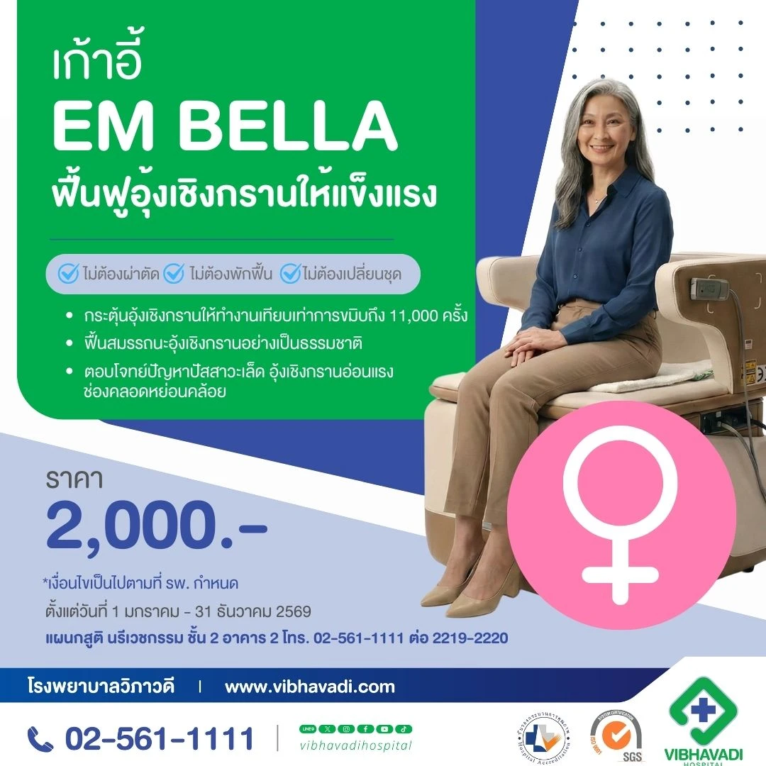 โปรแกรมฟื้นฟูกล้ามเนื้ออุ้งเชิงกราน ด้วยเก้าอี้ EM Bella