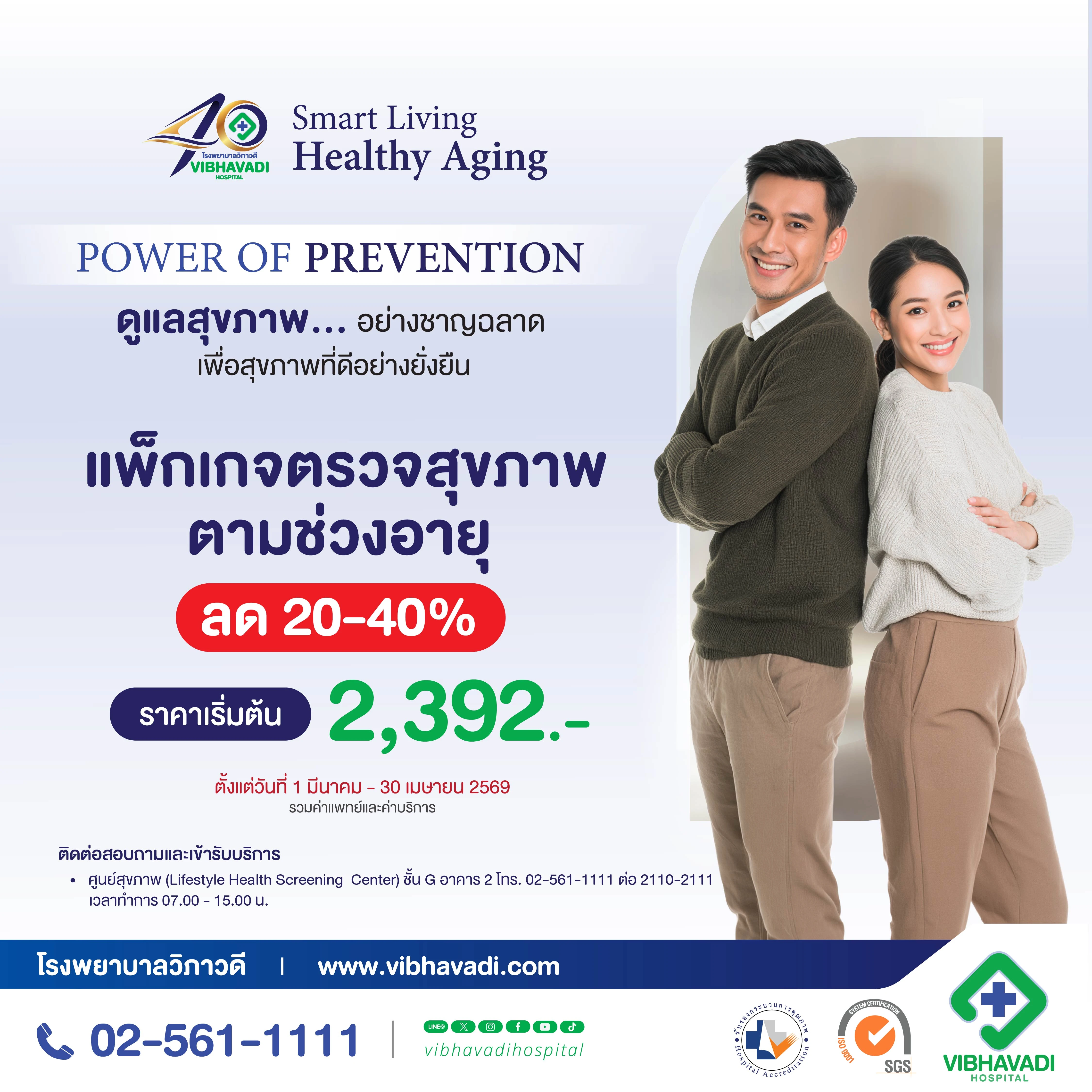 40th Anniversary แพ็กเกจตรวจสุขภาพตามช่วงอายุ