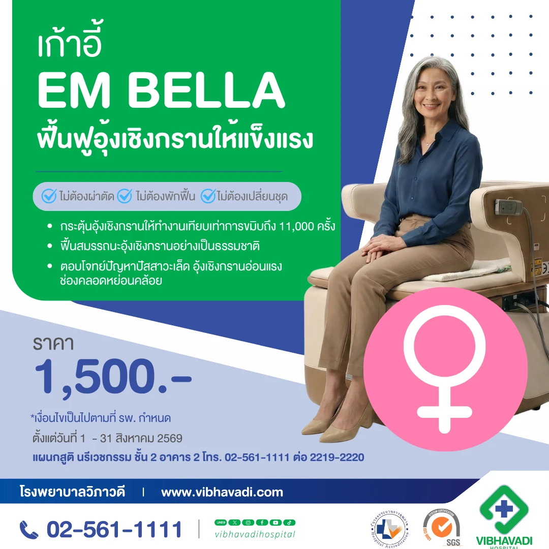 โปรแกรมฟื้นฟูกล้ามเนื้ออุ้งเชิงกราน ด้วยเก้าอี้ EM Bella