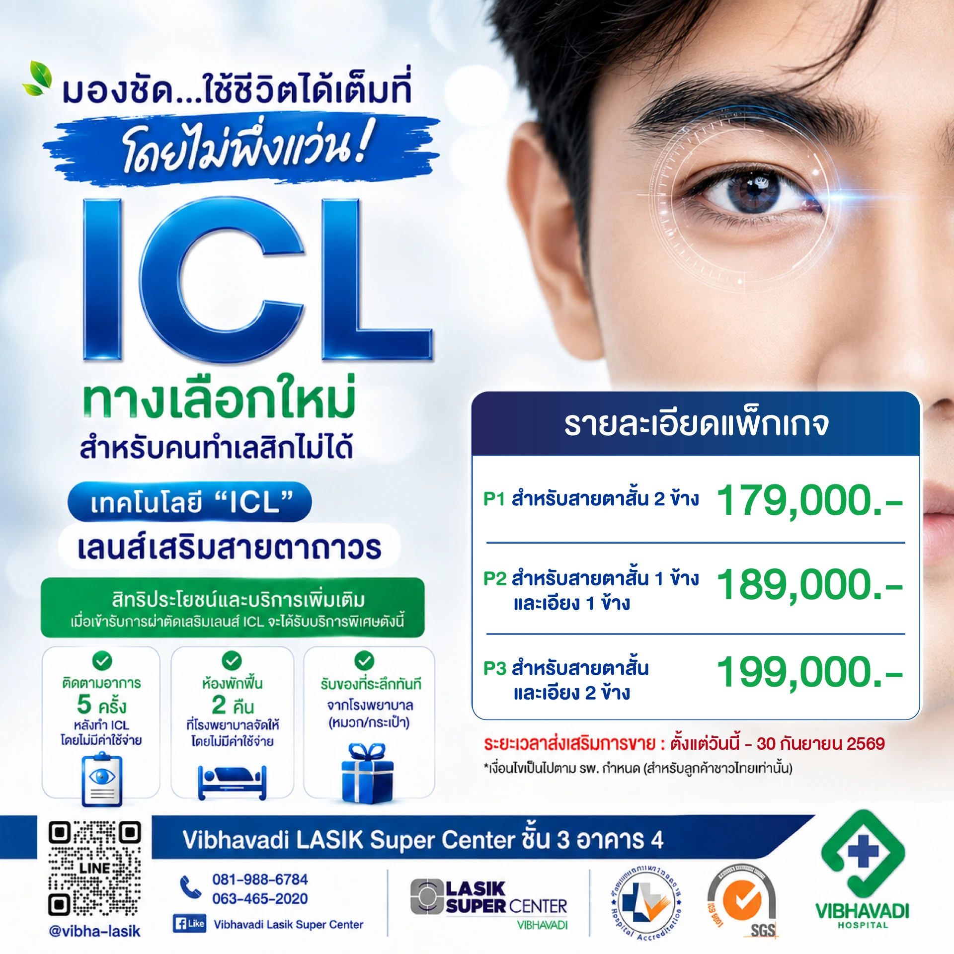 แพ็กเกจเลนส์เสริมสายตาถาวร ICL