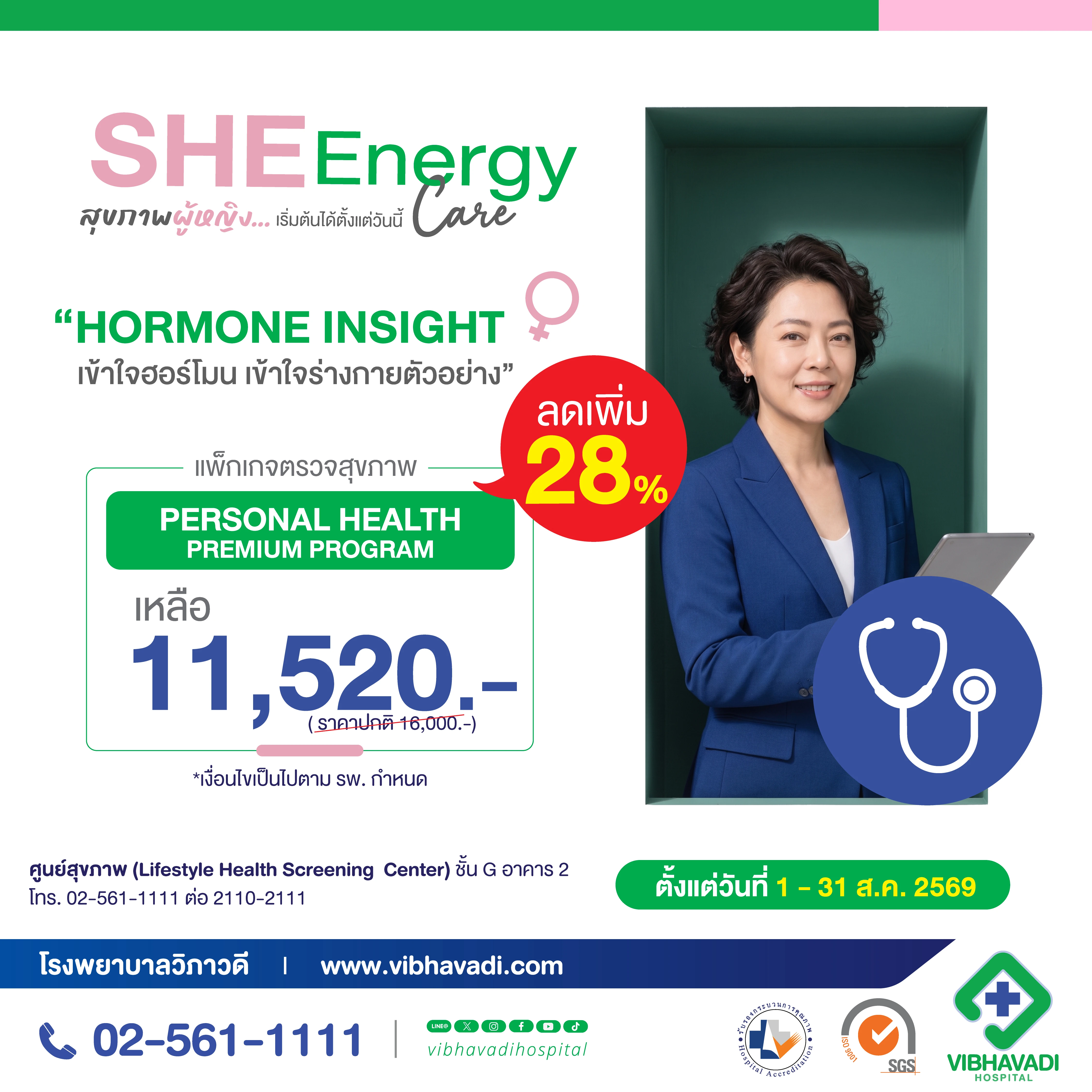 แพ็กเกจตรวจสุขภาพ Personal Health Premium Program