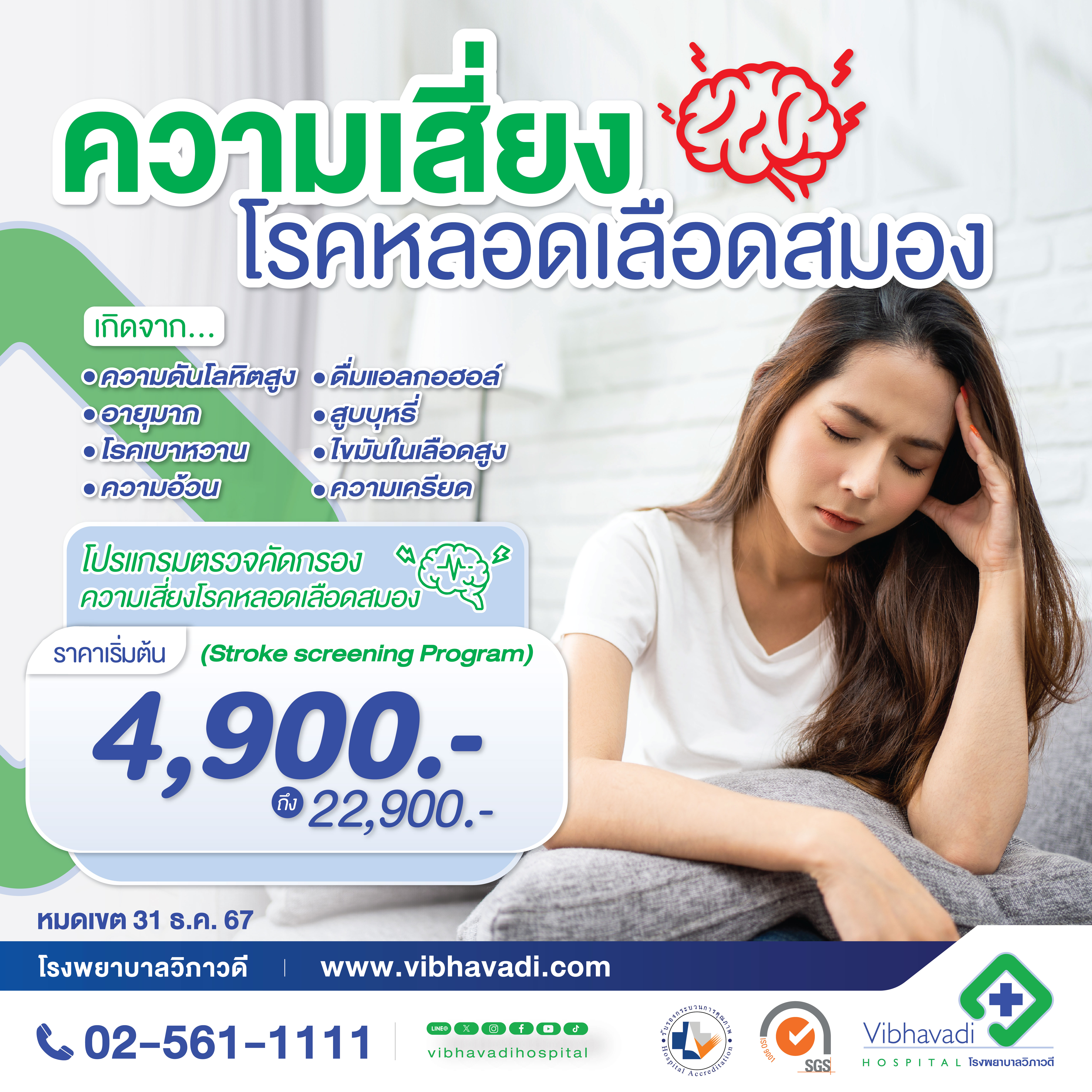 Package ตรวจคัดกรองความเสี่ยงโรคหลอดเลือดสมอง (Stroke Screening Program)