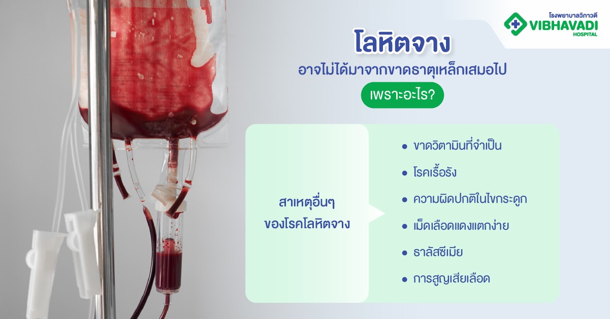 โลหิตจาง อาจไม่ได้มาจากขาดธาตุเหล็กเสมอไป เพราะอะไร