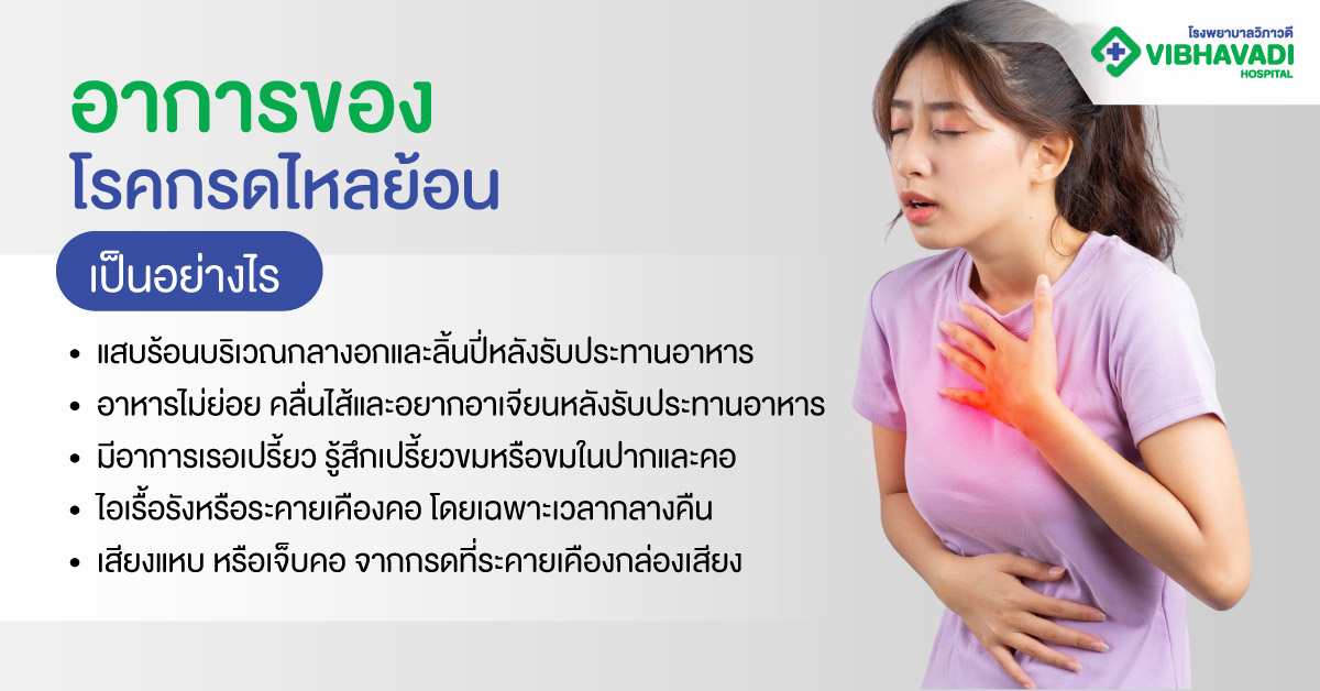 อาการของโรคกรดไหลย้อนเป็นอย่างไร