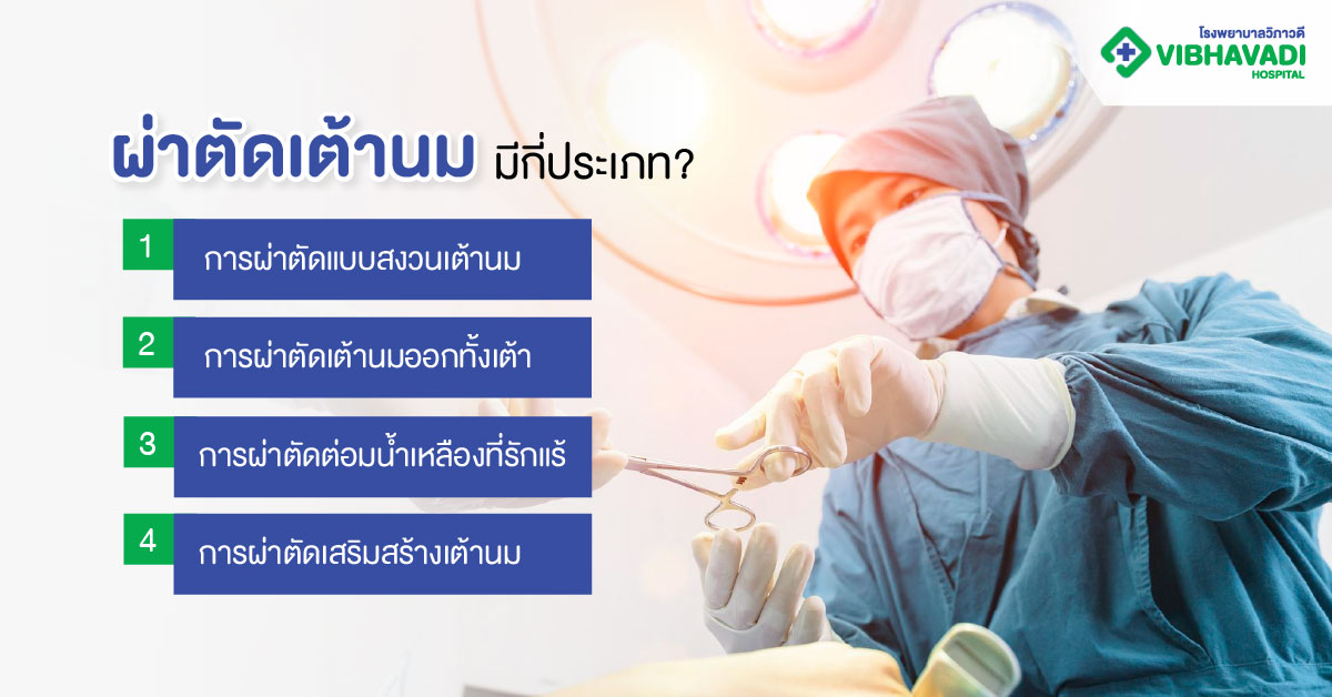 การผ่าตัดเต้านม มีกี่ประเภท
